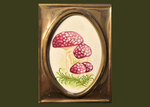 Mushroom Painting in Vintage Frame